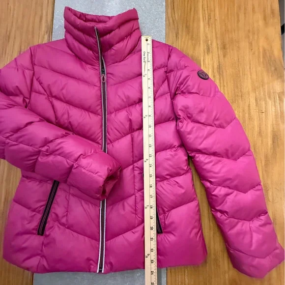 GUESS Puffer Jacket Purple Magenta Quilted Down Blend Puffer Coat Women Med - Picture 12 of 16